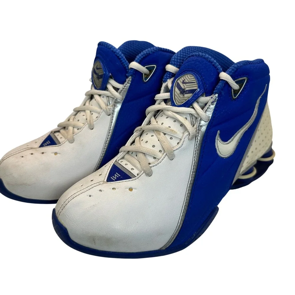 Nike‎ Shox Basketball Shoes Womens 7.5 Blue White Silver Y2K Athletic Sneakers